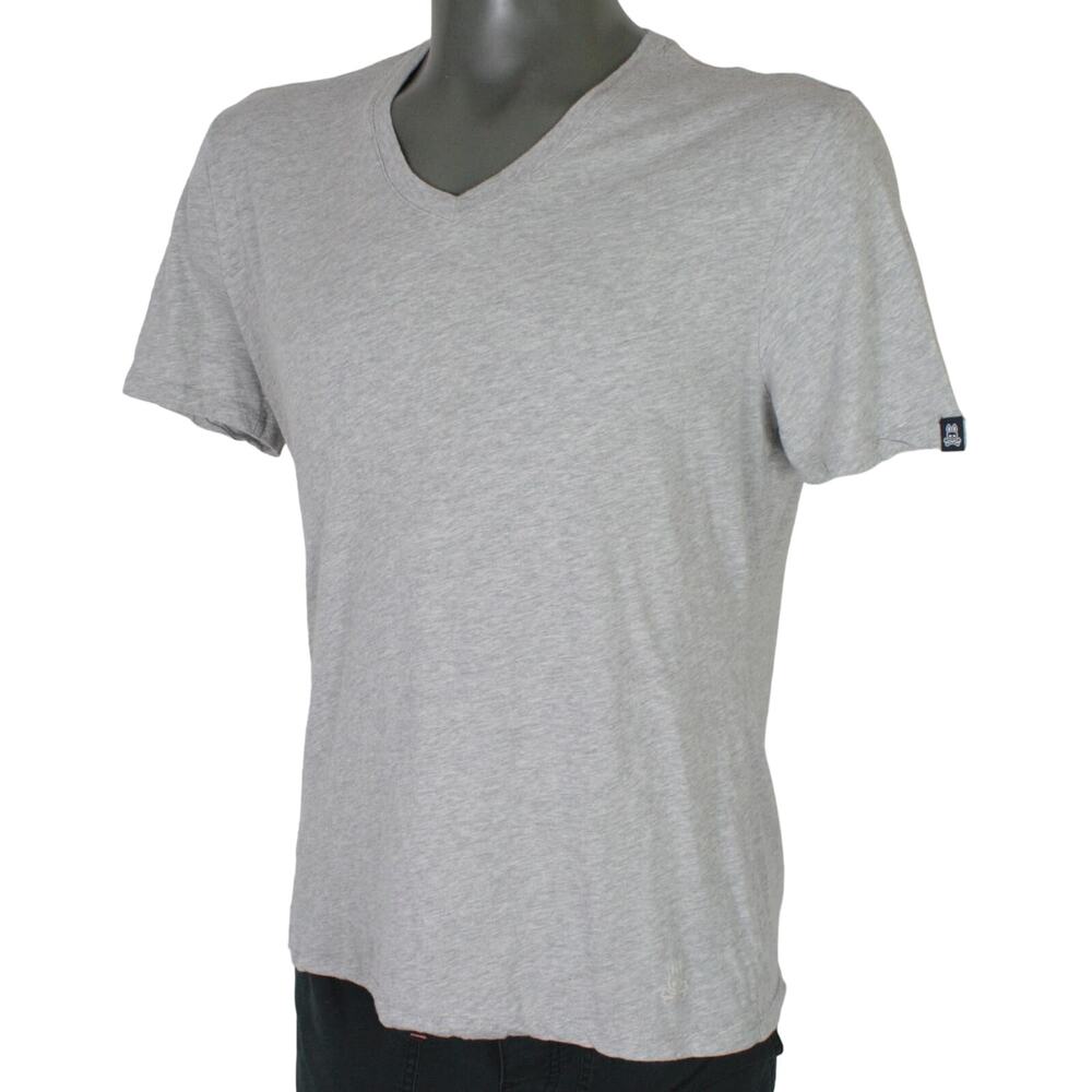 Psycho Bunny Tail Logo V Neck T Shirt Womens Large Gray S/S Tee - Picture 1 of 6
